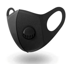 Load image into Gallery viewer, BLACK REUSABLE FASHION FACE MASK WITH VALVE
