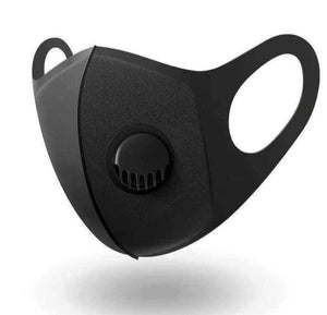 BLACK REUSABLE FASHION FACE MASK WITH VALVE